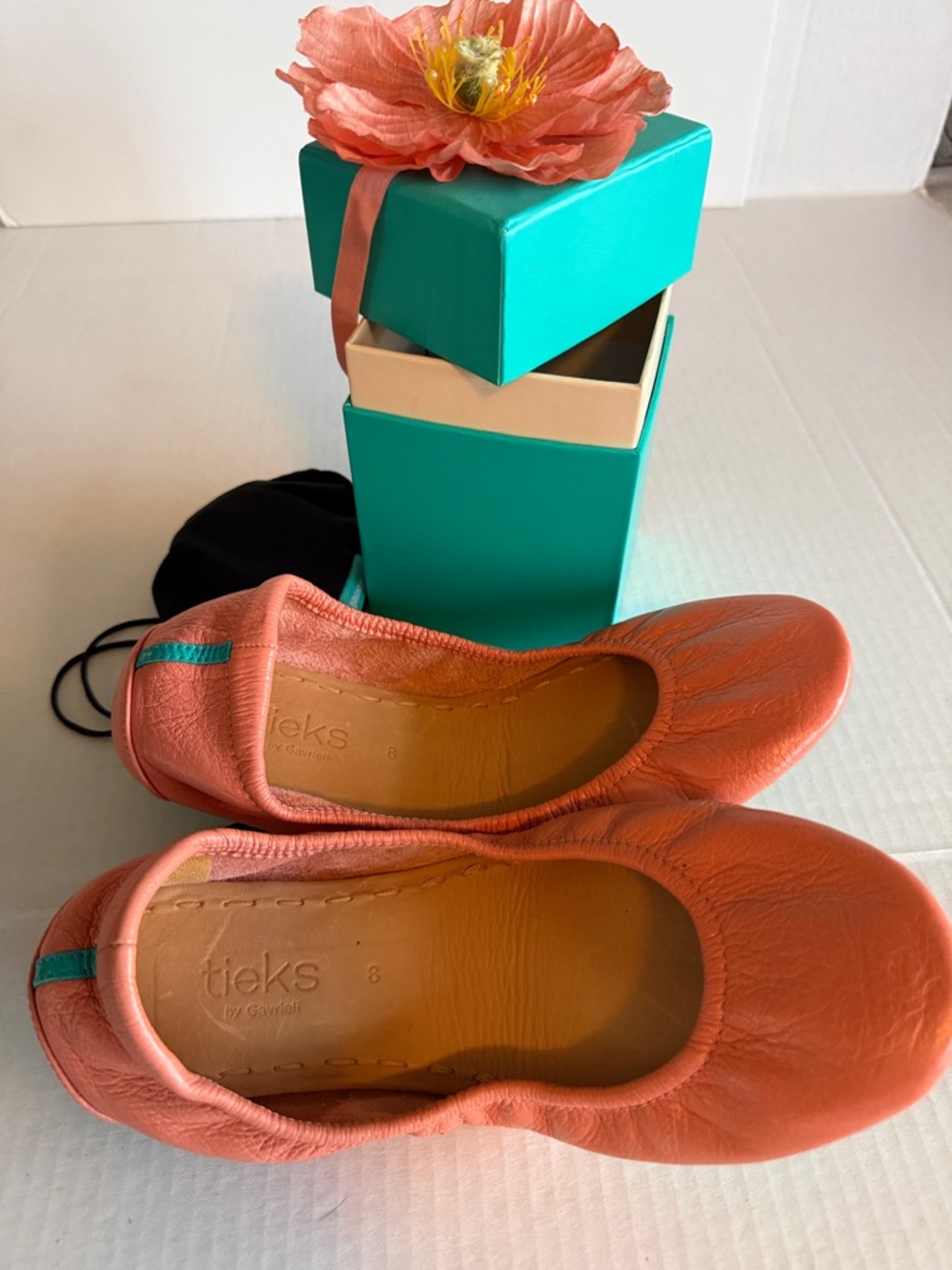 Tieks Coral Leather Ballet Flats by Tieks